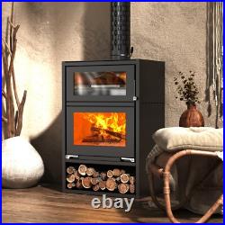 Carbon steel wood stove with oven, modern wood burning stove Carbon steel wood stove with oven, modern wood burning stove