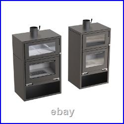 Carbon steel wood stove with oven, modern wood burning stove Carbon steel wood stove with oven, modern wood burning stove