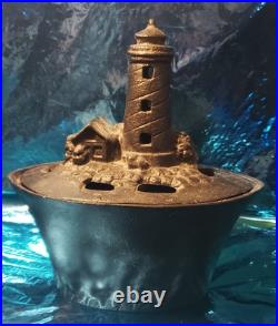Cast Iron Lighthouse Wood Or Coal Stove Steamer/Humidifier Vintage Cast Iron Lighthouse Wood Or Coal Stove Steamer/Humidifier Vintage