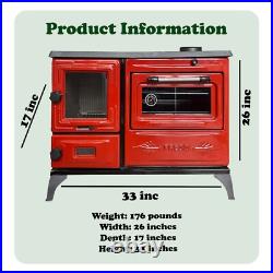 Cast Iron Wood Burning Stove with Metal Base for Home Heating