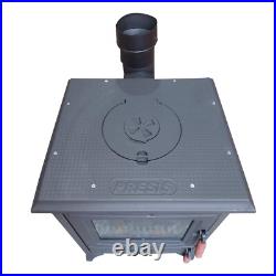 Cast Iron Wood Burning Stove with Metal Base for Home Heating