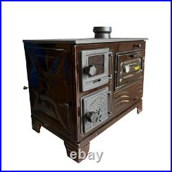Cast Iron Wood Burning Stove with Metal Base for Home Heating