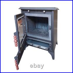 Cast Iron Wood Burning Stove with Metal Base for Home Heating