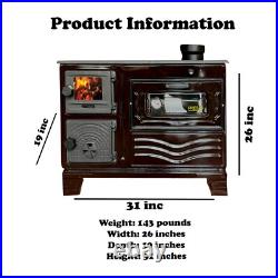 Cast Iron Wood Burning Stove with Metal Base for Home Heating