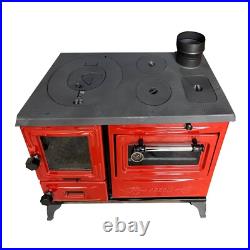 Cast Iron Wood Burning Stove with Metal Base for Home Heating