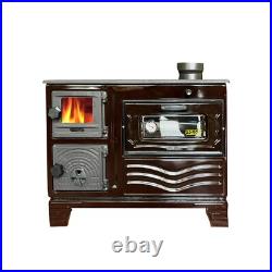 Cast Iron Wood Burning Stove with Metal Base for Home Heating