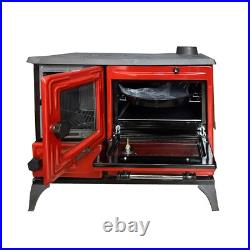 Cast Iron Wood Burning Stove with Metal Base for Home Heating