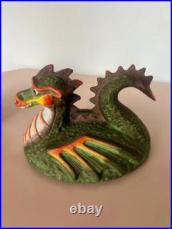 Cast Iron/ceramic Dragon Minutman 1986 Wood Burning Stove Steamer