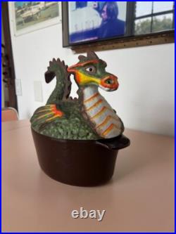 Cast Iron/ceramic Dragon Minutman 1986 Wood Burning Stove Steamer