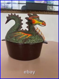 Cast Iron/ceramic Dragon Minutman 1986 Wood Burning Stove Steamer
