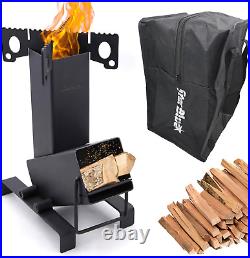 Collapsible Rocket Stove by with FREE Carrying Bag a Portable Wood Burning Cam Collapsible Rocket Stove by with FREE Carrying Bag a Portable Wood Burning Cam