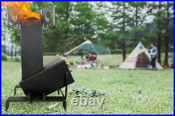 Collapsible Rocket Stove by with FREE Carrying Bag a Portable Wood Burning Cam