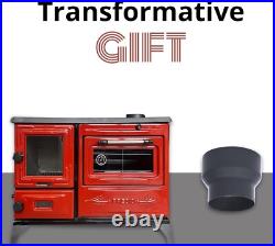 Colorful Cast Iron Wood Stove with Cook Oven Wood Burning Kitchen Stove Cooker