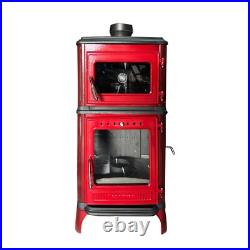 Colorful Vertical Cast Iron Wood Burning Stove with Wall Protector