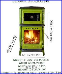 Colorful Vertical Cast Iron Wood Stove with Cook Oven Wood Burning Stove Colorful Vertical Cast Iron Wood Stove with Cook Oven Wood Burning Stove