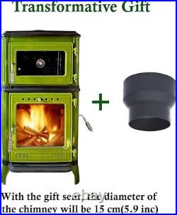 Colorful Vertical Cast Iron Wood Stove with Cook Oven Wood Burning Stove Colorful Vertical Cast Iron Wood Stove with Cook Oven Wood Burning Stove