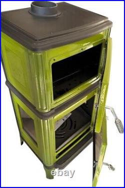 Colorful Vertical Cast Iron Wood Stove with Cook Oven Wood Burning Stove Colorful Vertical Cast Iron Wood Stove with Cook Oven Wood Burning Stove