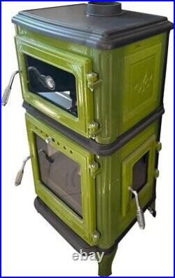 Colorful Vertical Cast Iron Wood Stove with Cook Oven Wood Burning Stove Colorful Vertical Cast Iron Wood Stove with Cook Oven Wood Burning Stove