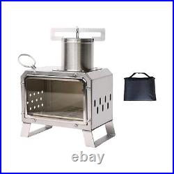 Compact Camping Stove Wood Burning Stove with Storage Bag for Outdoor Fishing