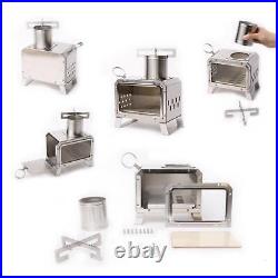 Compact Camping Stove Wood Burning Stove with Storage Bag for Outdoor Fishing
