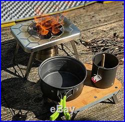Compact Wood Burning Stove & Prep Surface Bundle/Day Camping/Tailgating/Kitch