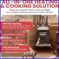 Company Rustic 900 Square Foot Clean Cast Iron Log Burning Wood Stove Reaching U