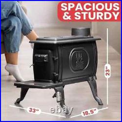 Company Rustic 900 Square Foot Clean Cast Iron Log Burning Wood Stove Reaching U