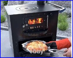 Cooker stove, oven stove, wood burning stove, portable wheel garden stove