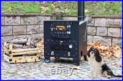 Cooker stove, oven stove, wood burning stove, portable wheel garden stove