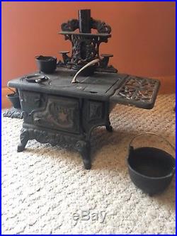 Crescent Wood Burning Stove With Accessories Antique Cast Iron Salesman Sample