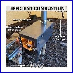 DANCHEL OUTDOOR 100% Titanium Folding Wood Stove for Hot Tent Camping