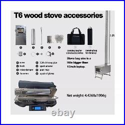 DANCHEL OUTDOOR 100% Titanium Folding Wood Stove for Hot Tent Camping