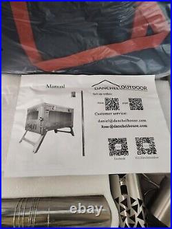 DANCHEL OUTDOOR 100% Titanium Folding Wood Stove for Hot Tent Camping