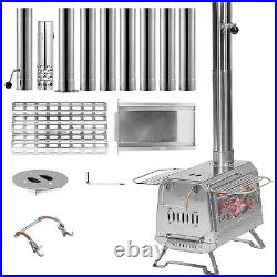 Deerfamy Camping Hot Tent Stove Portable Burning Stove Carbon Steel Tent Stove