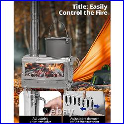 Deerfamy Camping Hot Tent Stove Portable Burning Stove Carbon Steel Tent Stove
