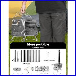 Deerfamy Camping Hot Tent Stove Portable Burning Stove Carbon Steel Tent Stove