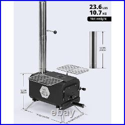 Deerfamy Camping Hot Tent Stove Portable Burning Stove Carbon Steel Tent Stove