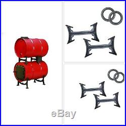 Double Barrel Stove Adapter Kit US Stove Cast Iron Wood Burning Drum Parts Cabin