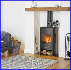Double Stove Fan Heat Powered Fireplace Top Log Burner Eco Friendly Burning New