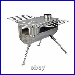 Double-View Large Tent Stove Portable Wood Burning Tent Stove