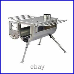Double-View Large Tent Stove Portable Wood Burning Tent Stove