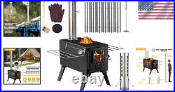 Durable Cast Iron Camping Wood Stove with Included Accessories for Winter Fun