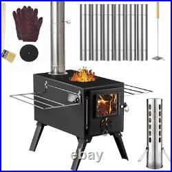 Durable Cast Iron Camping Wood Stove with Included Accessories for Winter Fun