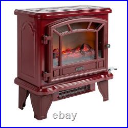 Duraflame Electric Fireplace Stove 1500 Watt Infrared Heater, Red