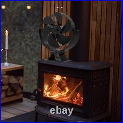 Eco Friendly 6 Blade Heat Powered Wood Burning Log Fire Burner Stove Fan