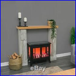 Electric Fireplace Log Burning Flame Effect Stove Fire Heater Thermal Wood 2000W