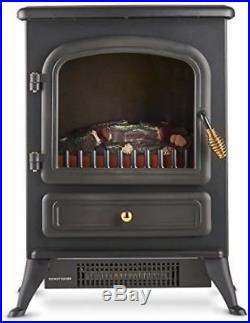 Electric Fireplace Stove Heater Portable Free Standing with Log Wood Burning