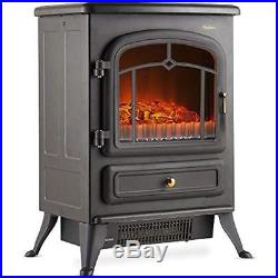 Electric Stove Heater Fireplace With Realistic Log Wood Burning Flame Effect And