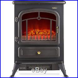 Electric Stove Heater Fireplace with Realistic Log Wood Burning Flame Effect and