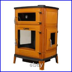 Enamelled cast iron stove with oven, wood burning stove, % 100 cast iron stove Enamelled cast iron stove with oven, wood burning stove, % 100 cast iron stove
